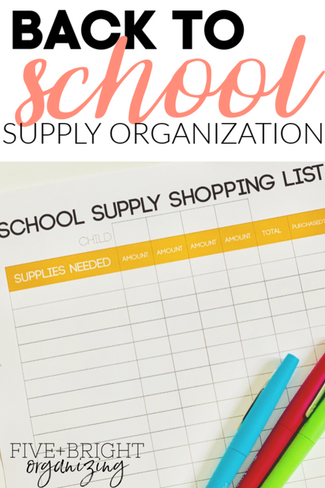 Back to School Supply Organization