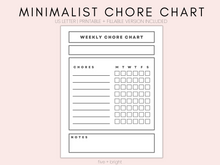 Load image into Gallery viewer, Minimalist Fillable + Printable Chore Chart