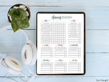 Load image into Gallery viewer, Cleaning Planner Template, Decluttering checklist, home cleaning list, Cleaning schedule Template, Instant Download digital file